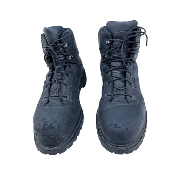 Red Wing 971 Mens Steel Toe Black Leather Work Boots Vibram Sole Size 12 D